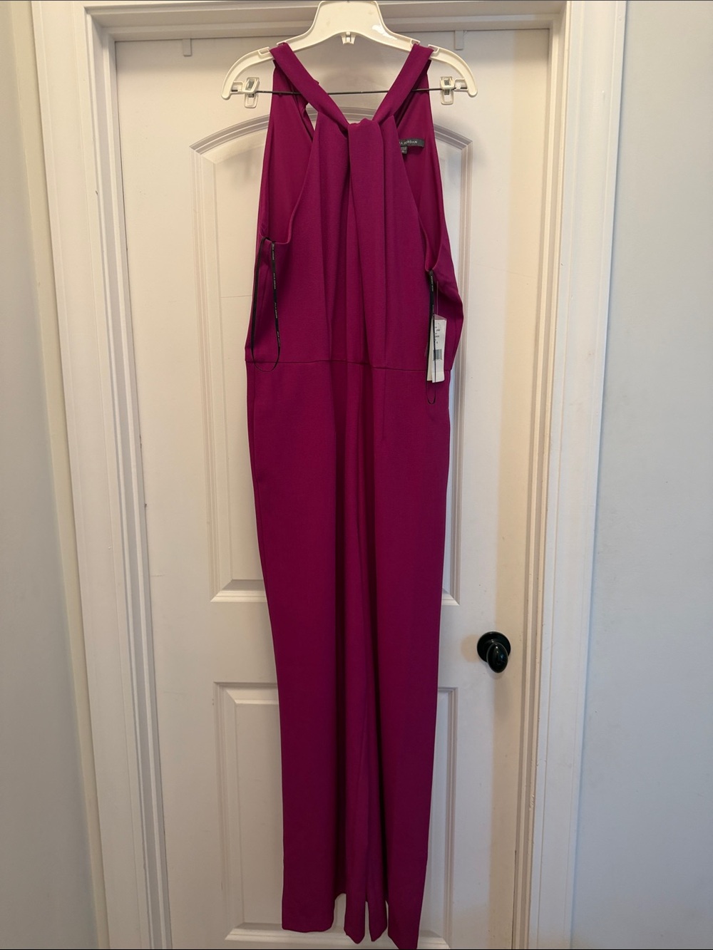 julia jordan Fuchsia Cross-Back Jumpsuit